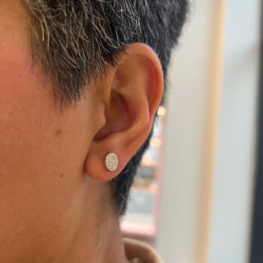 Oval Pave Stud Earrings