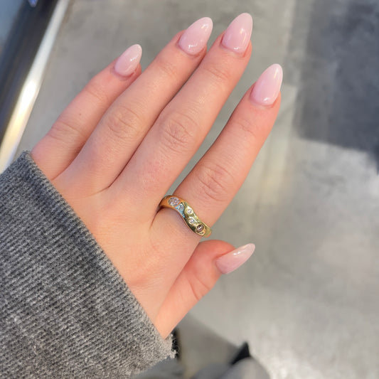 Chocolate & White Diamond Wave Band