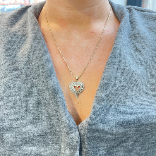 Oversized Diamond Heart Necklace