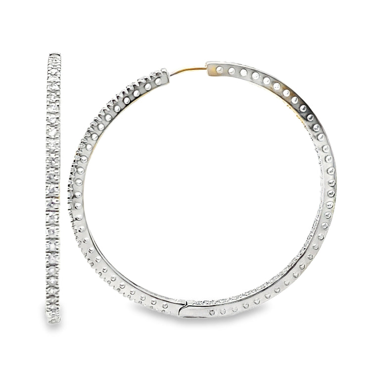1.50TCW Diamond Hoops - 1.75 Inches