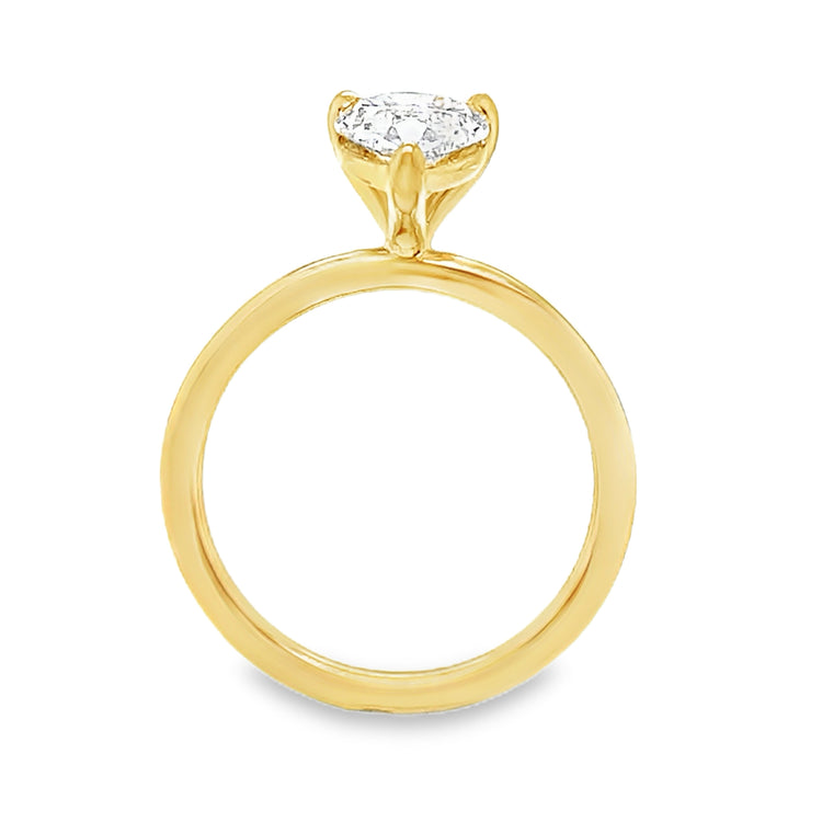 1.5CT Lab Grown Pear Solitaire Ring