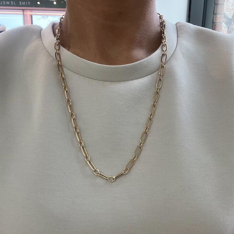 24 Inch Hollow Paperclip Necklace