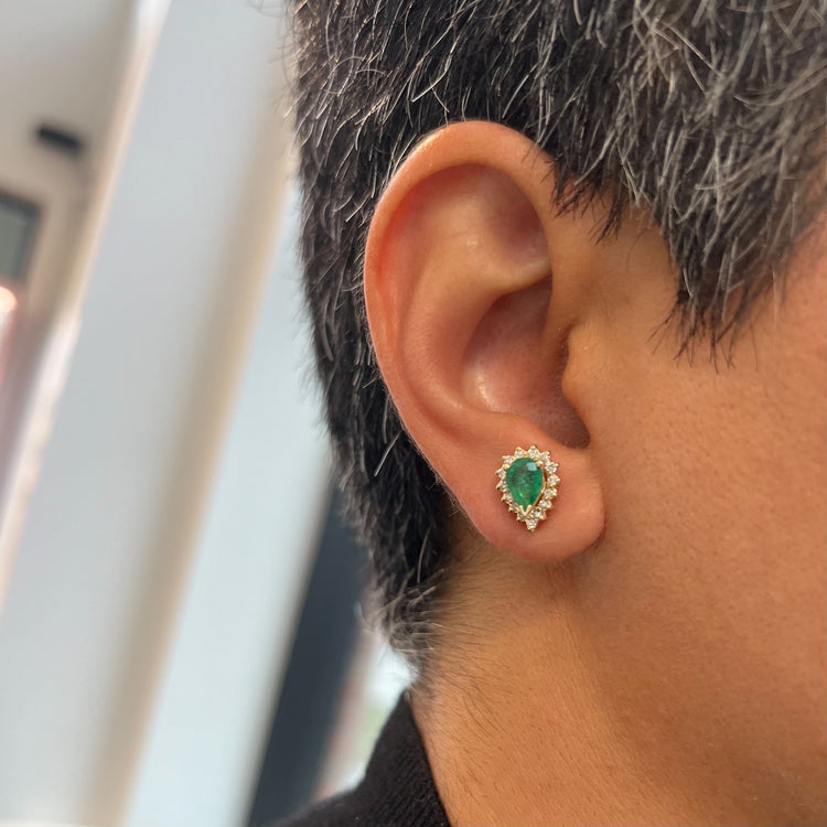 Emerald & Diamond Earrings by EFFY