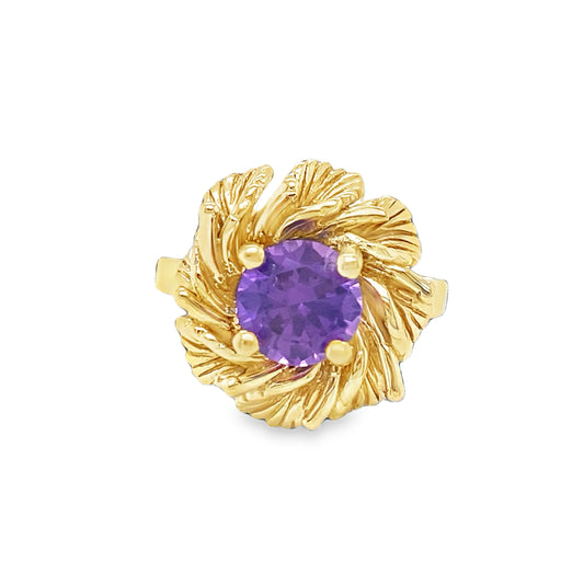 Amethyst Flower Ring