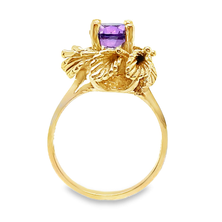Amethyst Flower Ring