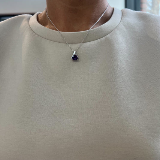 Trillion Cut Amethyst Necklace