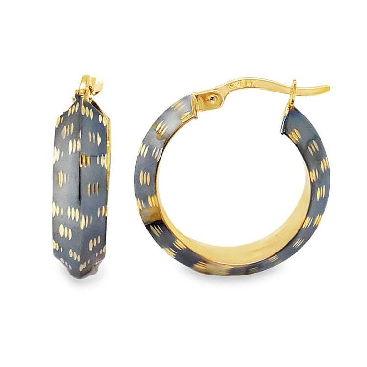 Edgy Black Rhodium Hoops