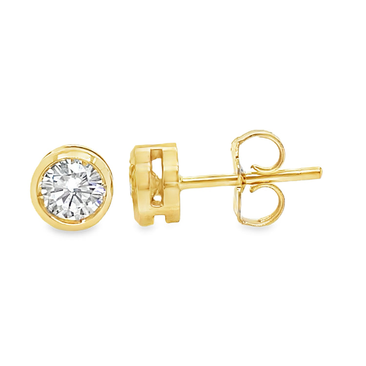 .51TCW Bezel Set Diamond Studs