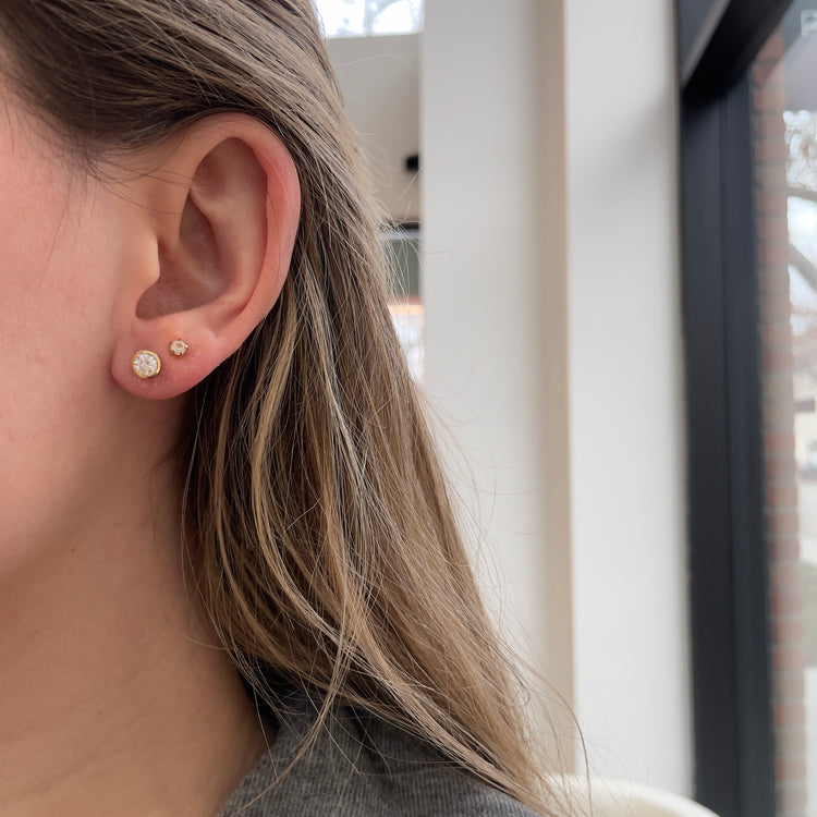 .51TCW Bezel Set Diamond Studs