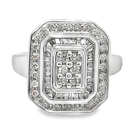 Rectangular Channel Layer Diamond Ring