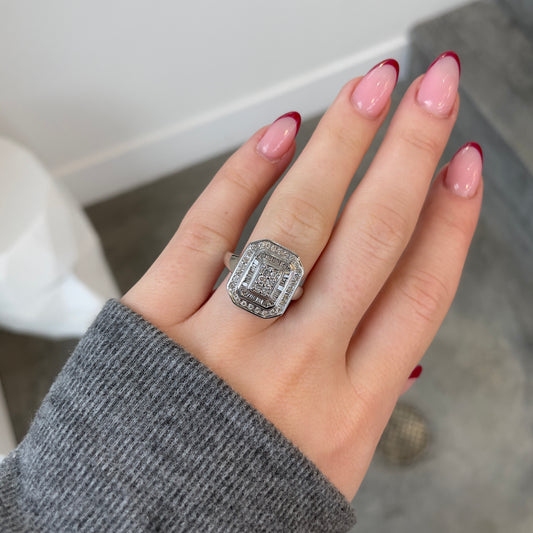 Rectangular Channel Layer Diamond Ring