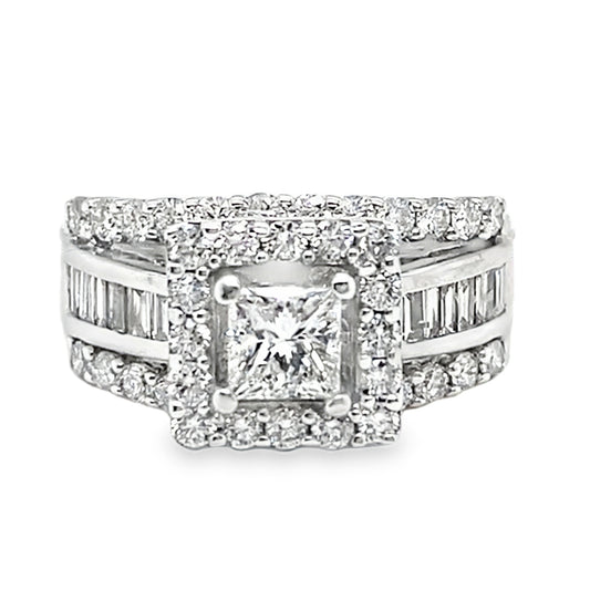 2.15TCW Wide Diamond Halo Ring