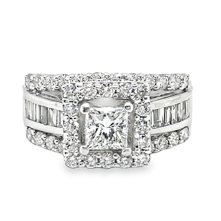 2.15TCW Wide Diamond Halo Ring