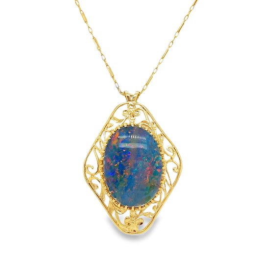 Statement Opal Flower Necklace