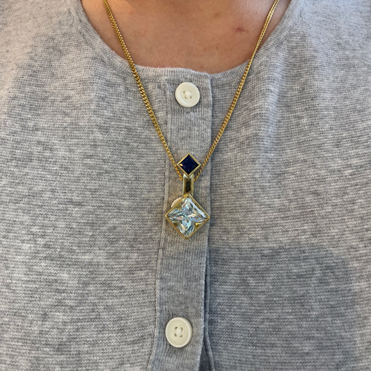 Bold Geometric Gemstone Necklace