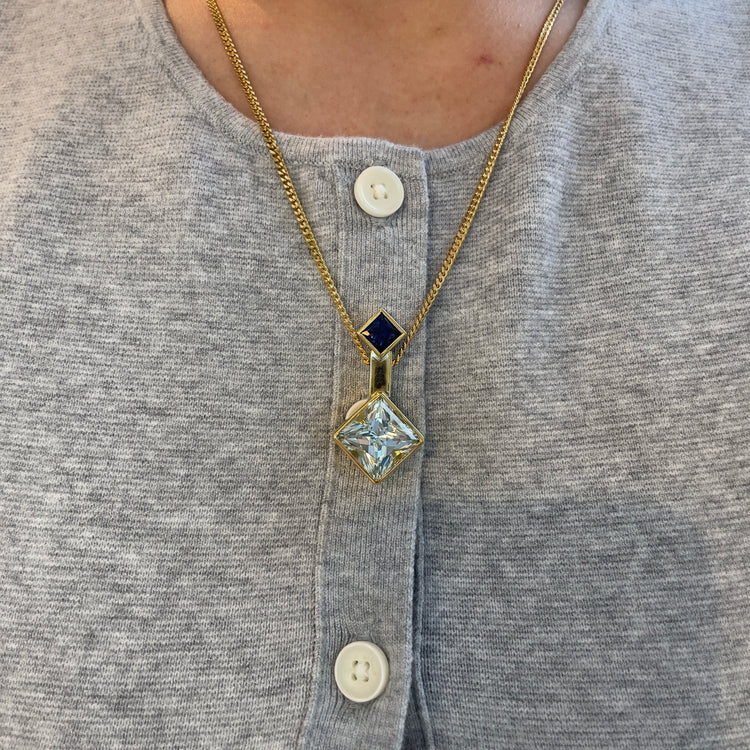 Bold Geometric Gemstone Necklace