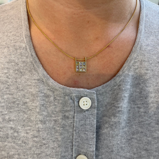 Subtle Rainbow Sapphire Necklace