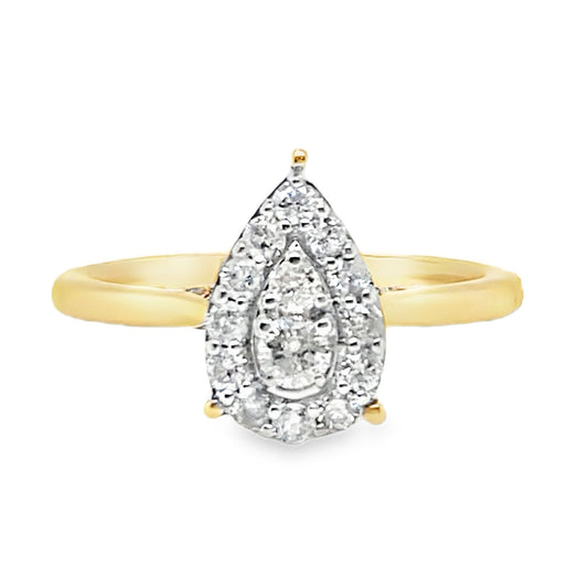 Pear Cluster Diamond Ring