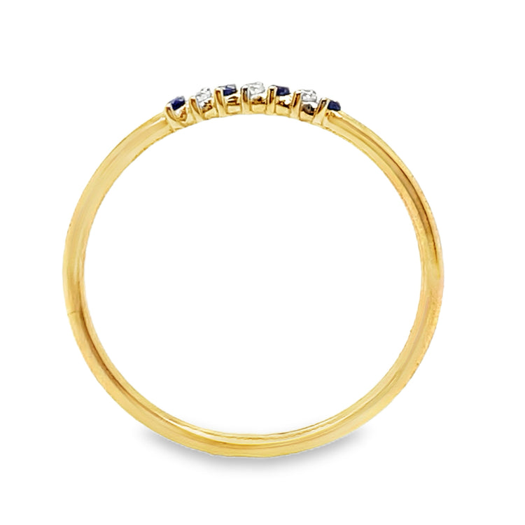 Dainty Sapphire & Diamond Band
