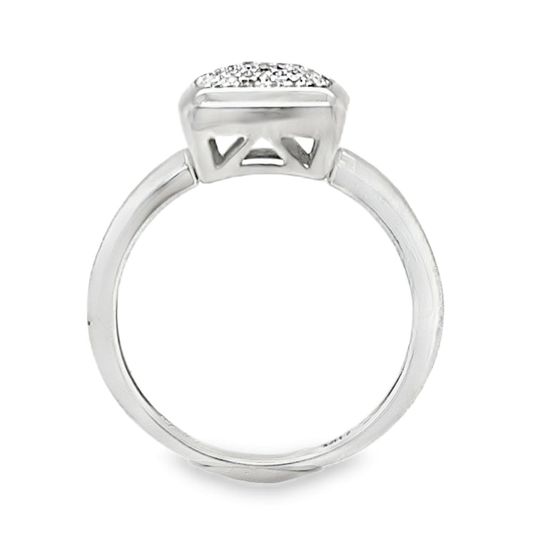 Cushion Shaped Pave Diamond Ring