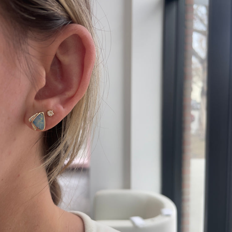 Triangular Opal Studs