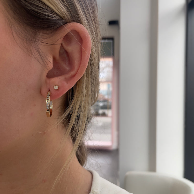 .25TCW Round Diamond Hoops