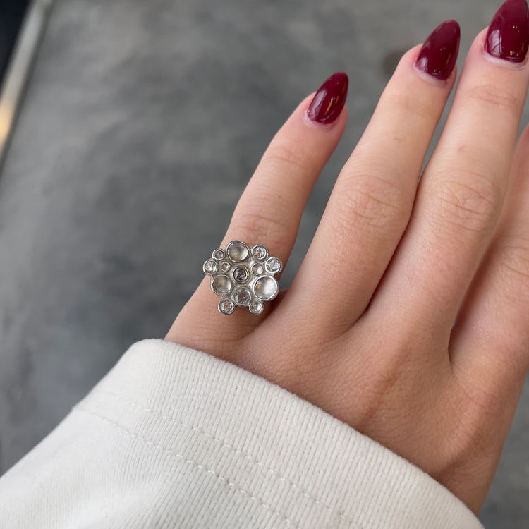 Rose Cut Diamond Circles Ring