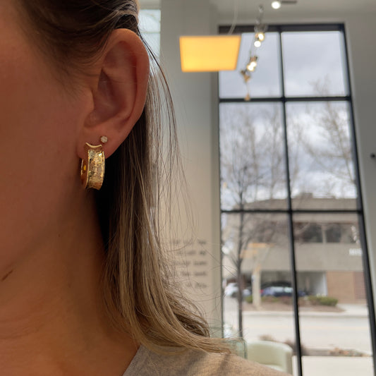 Textured Gold Hoop Earrings