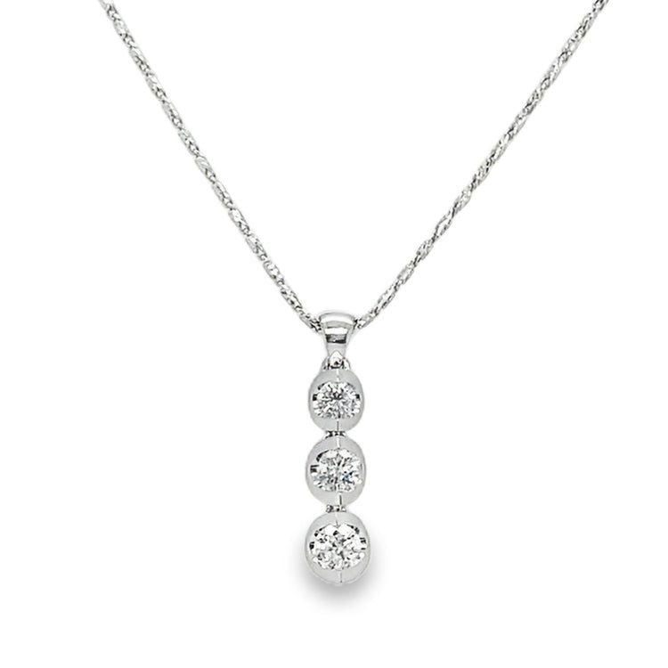 Canadian Diamond Three Stone Necklace