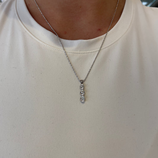 Canadian Diamond Three Stone Necklace