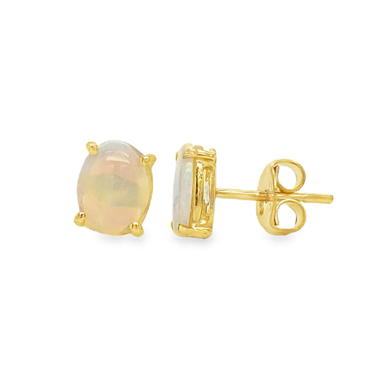 Oval Opal Gold Studs