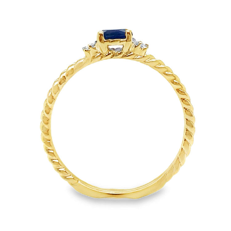 Oval Cut Sapphire & Diamond Ring