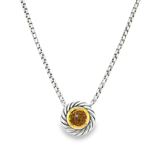 Two Tone Citrine Necklace by David Yurman