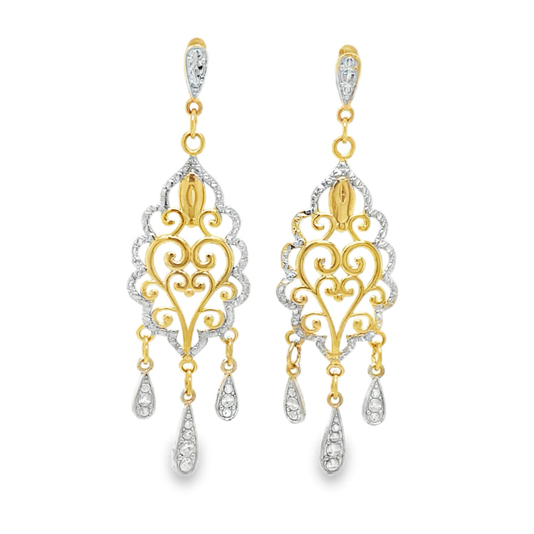 Two Tone Chandelier Earrings