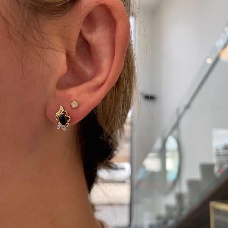 Sapphire & Diamond Studs