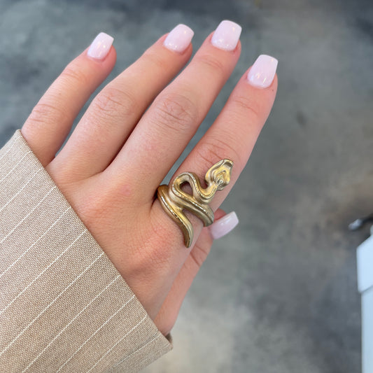 Diamond Cut Snake Ring