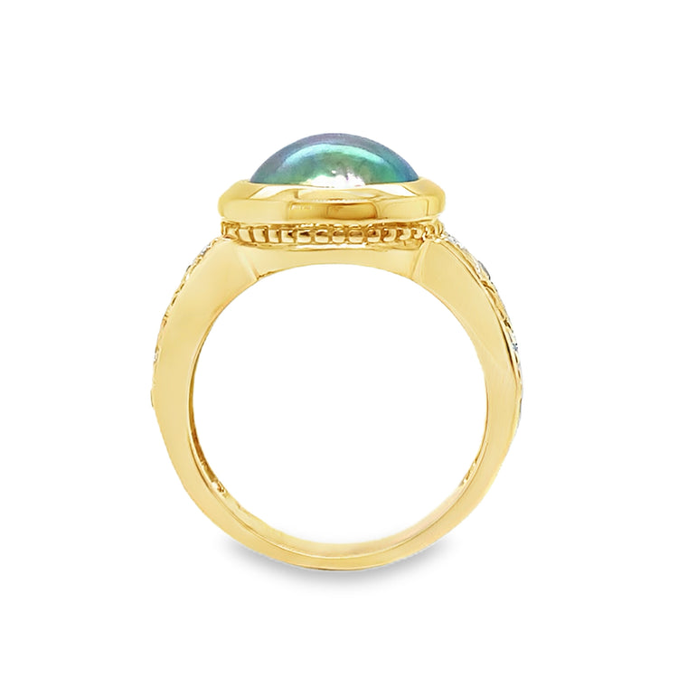 Mabe Pearl & Diamond Ring