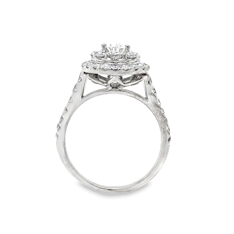 Pear Diamond Double Halo Ring
