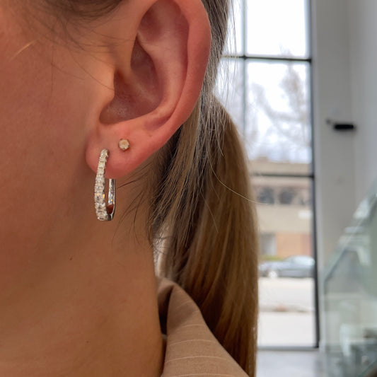 1.00TCW Oval Hoop Earrings