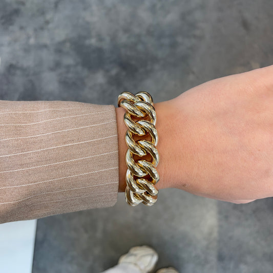 18mm Wide Hollow Chunky Cuban Bracelet