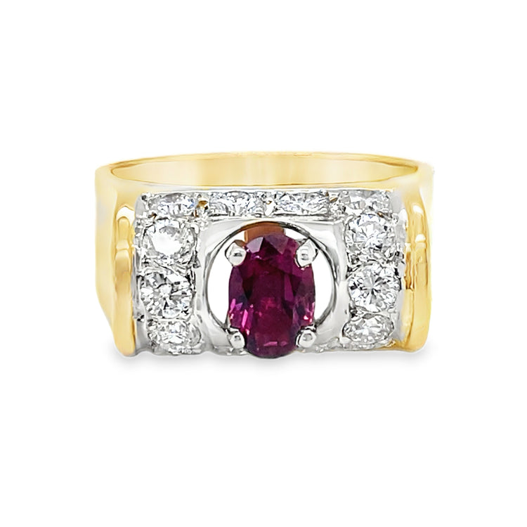 Ruby & Diamond Dome Ring
