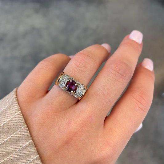 Ruby & Diamond Dome Ring