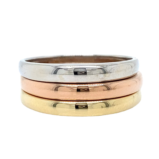 Tri Gold Stackable Ring Set