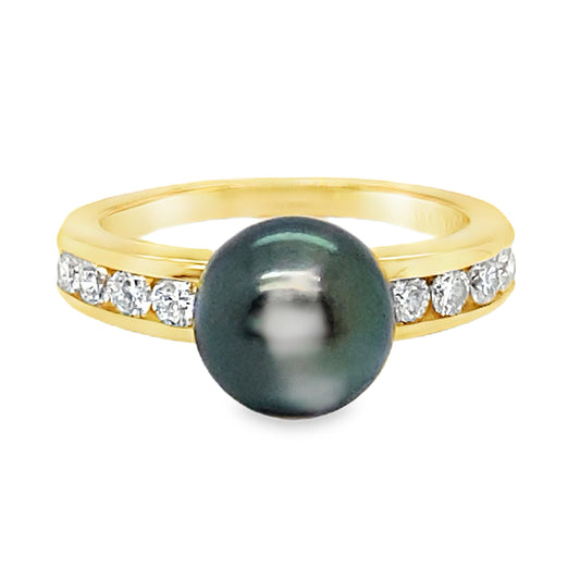 Tahitian Pearl & Diamond Ring