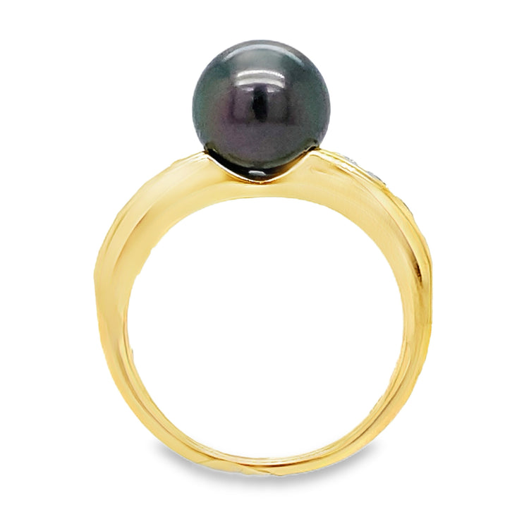 Tahitian Pearl & Diamond Ring