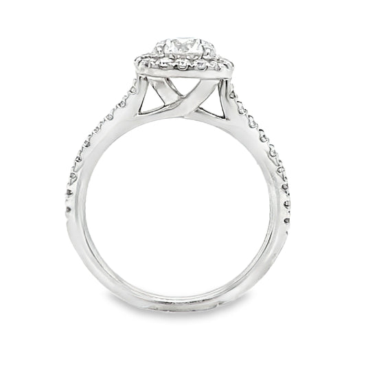 .95TCW Diamond Halo Ring