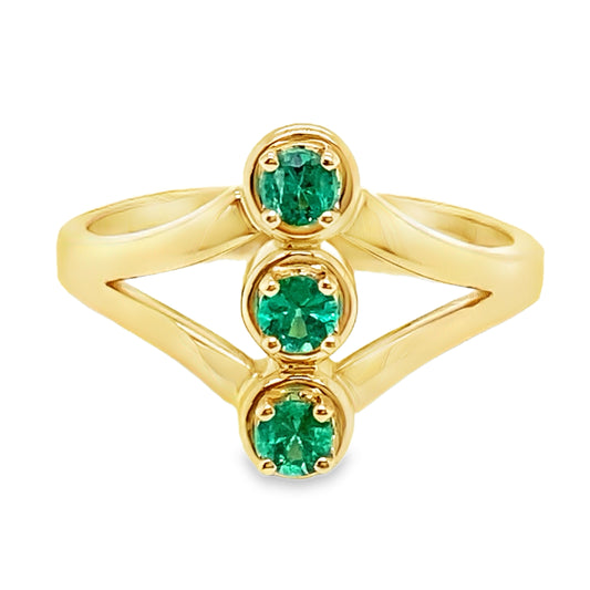 Three Stone Emerald Ring