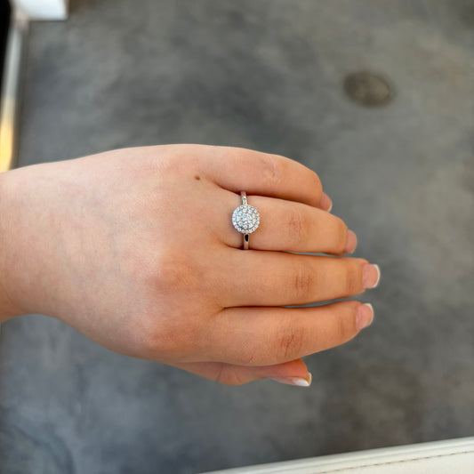 Double Halo Diamond Ring