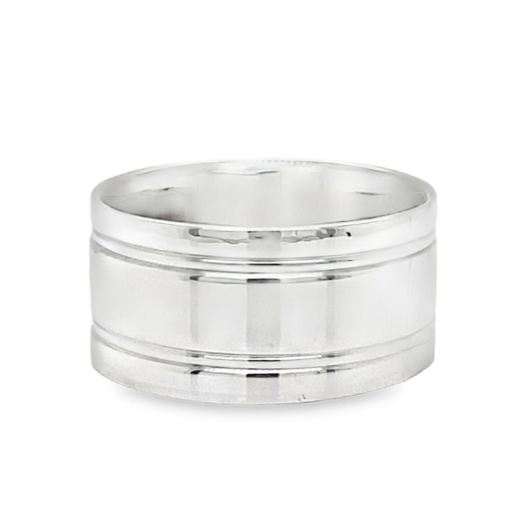 11mm Wide White Gold Band