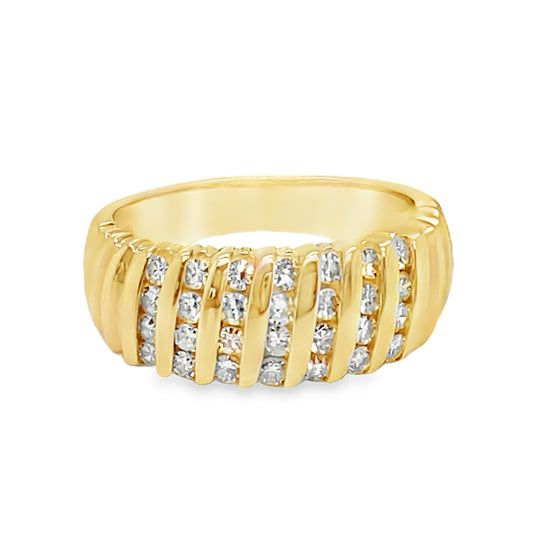 Multi Row Channel Set Diamond Ring